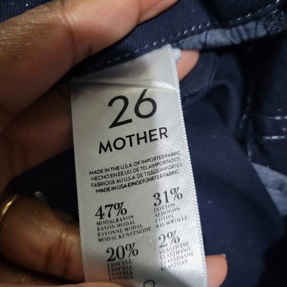 Mother Looker Jean Blue Denim Shimmer Glimmer Skinny Low Rise Stretch Sparkle 26 - Picture 7 of 14